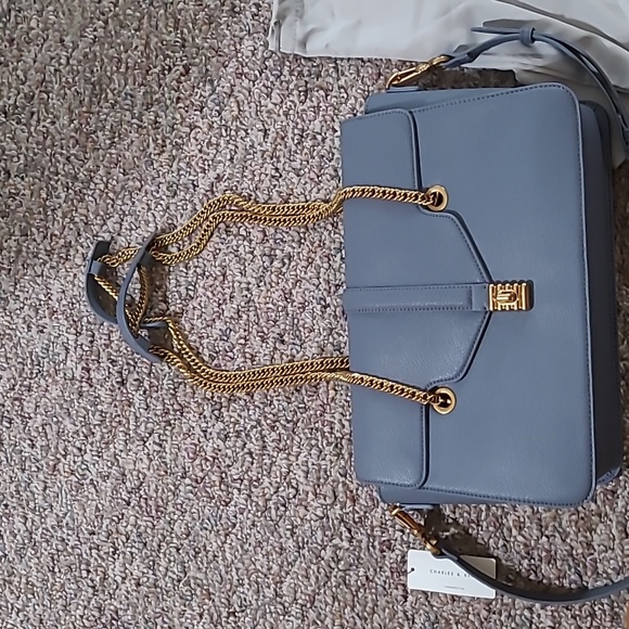 Charles & Keith Handbags - Light blue Blair double chain handle bag